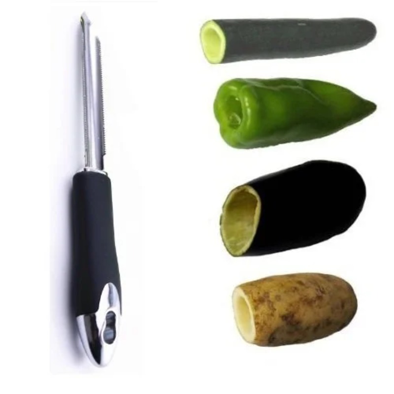 Apple Corer Slicer - 1PC 휴대용 스테인레스 스틸 과일/고추 코어러