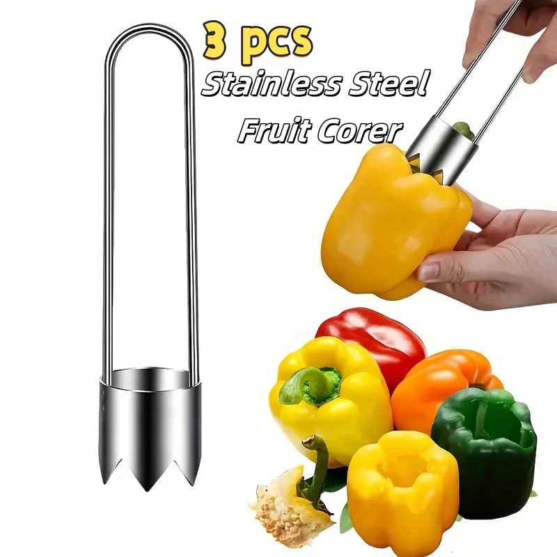 Apple Corer Slicer - 스테인리스 스틸 과일 채소 코어러, 사과,