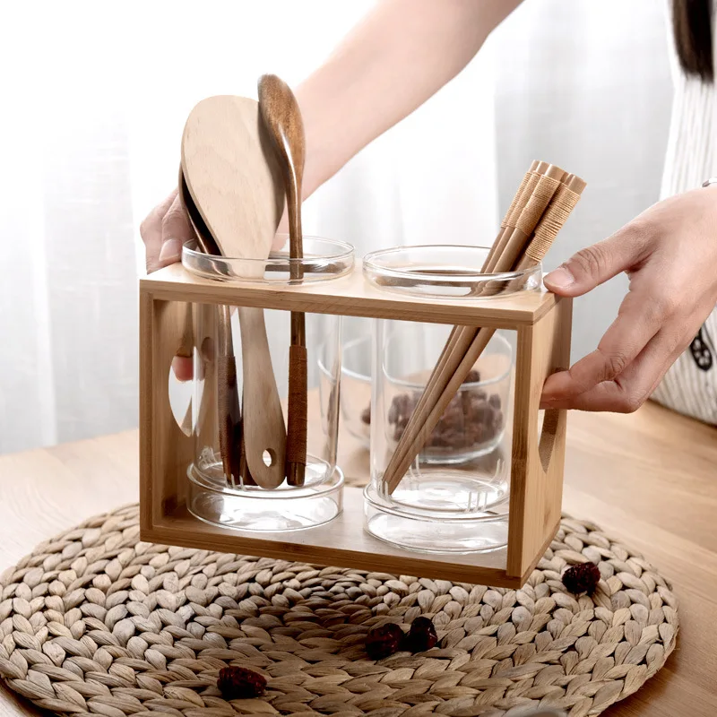 Kitchen Gadgets In Japan - 유리제 주방 식기 보관 용기, 대나무