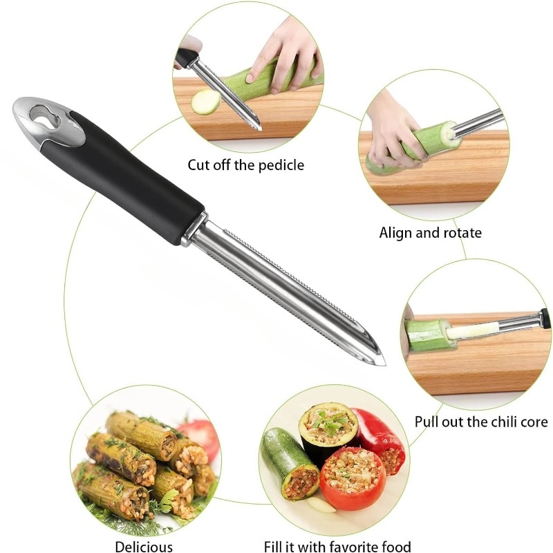 1PC 휴대용 스테인레스 스틸 과일/고추 코어러 주방  - Apple Corer Slicer 리뷰 및 가격