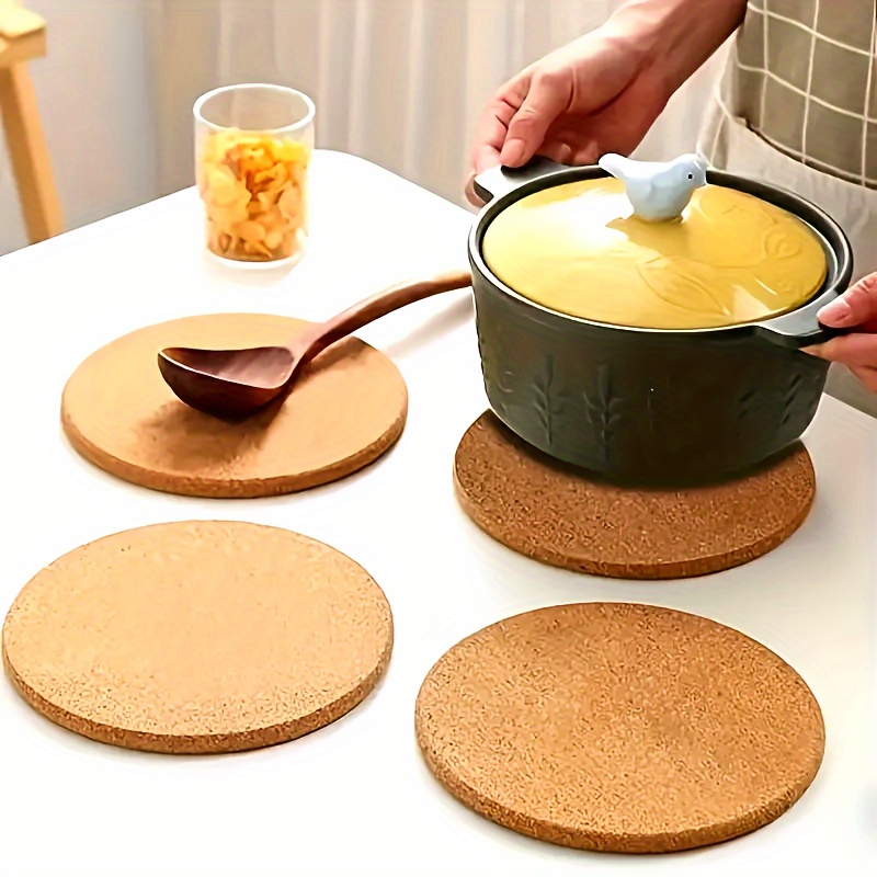 4개 코르크 냄비받침 내열 원형 팬 홀더 그릇 받침대  - Kitchen Gadgets In Japan 리뷰 및 가격